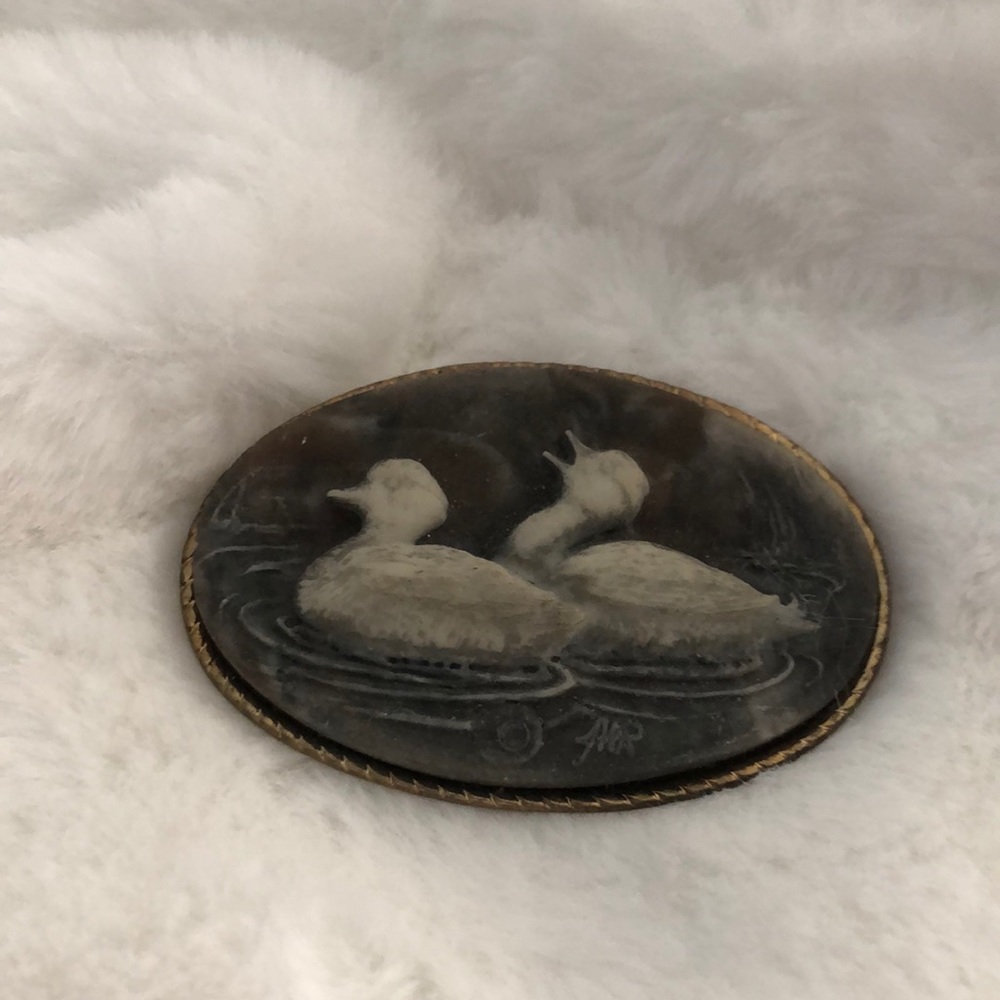 Vintage 1970 duck belt buckle